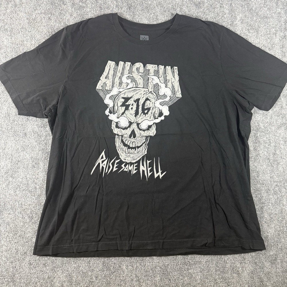 WWE WWF Wrestling Stone Cold Steve Austin Shirt Men 4XL 3:16 Skull Black